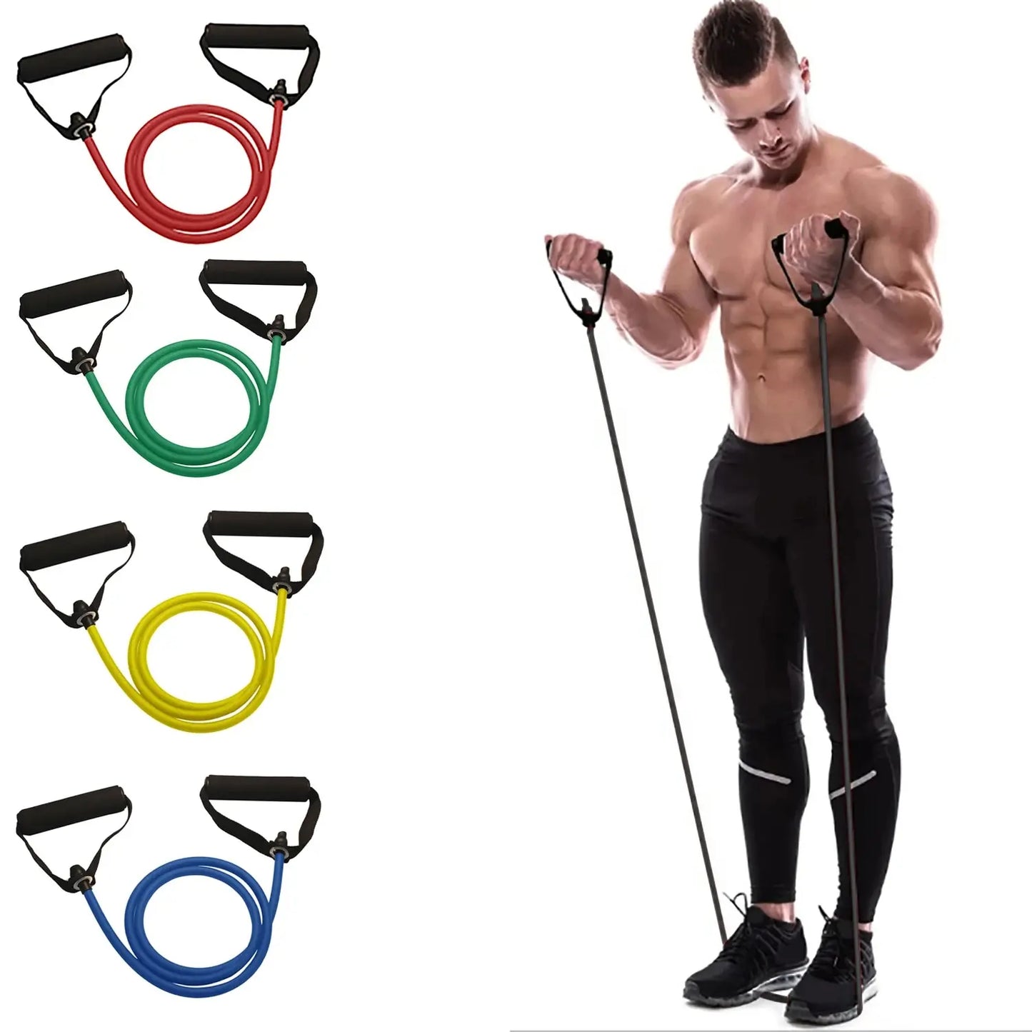 💪 Resistance Bands with Handles – Your Ultimate Home Gym! 🏋️♂️🏋️♀️