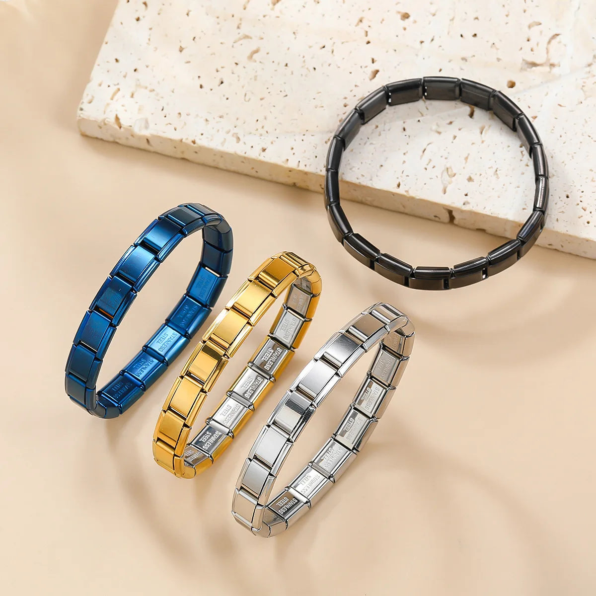 ✨ Trendy Italian Stainless Steel Bracelets – Stylish & Stretchable! 🎁