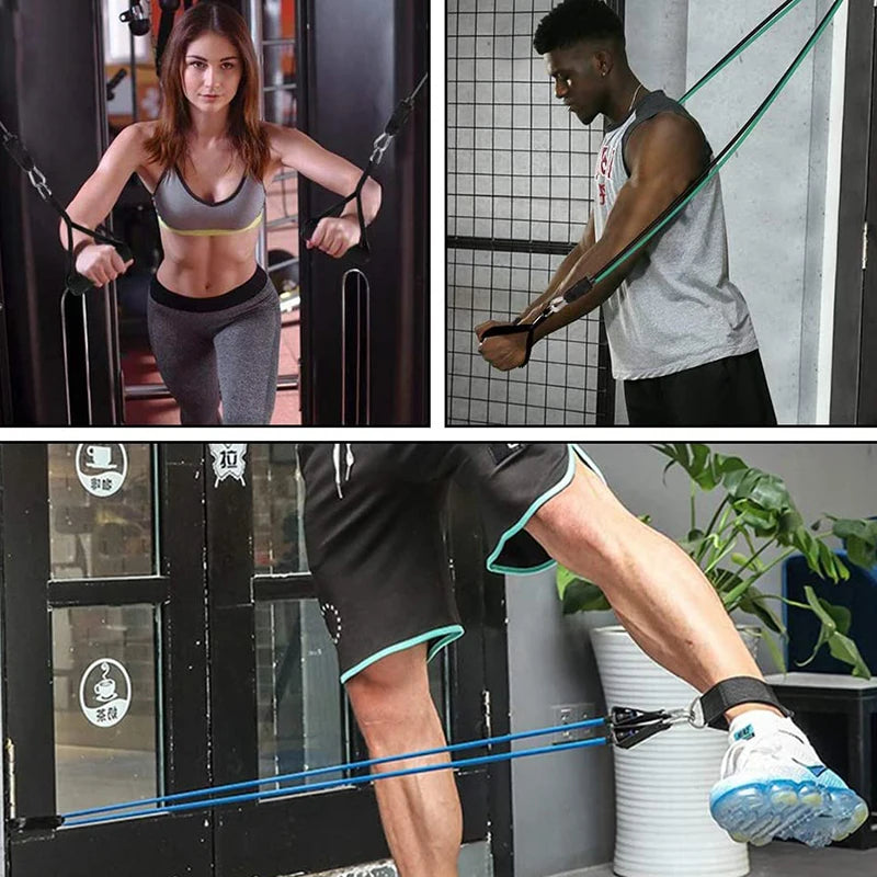 💪 Resistance Bands with Handles – Your Ultimate Home Gym! 🏋️♂️🏋️♀️