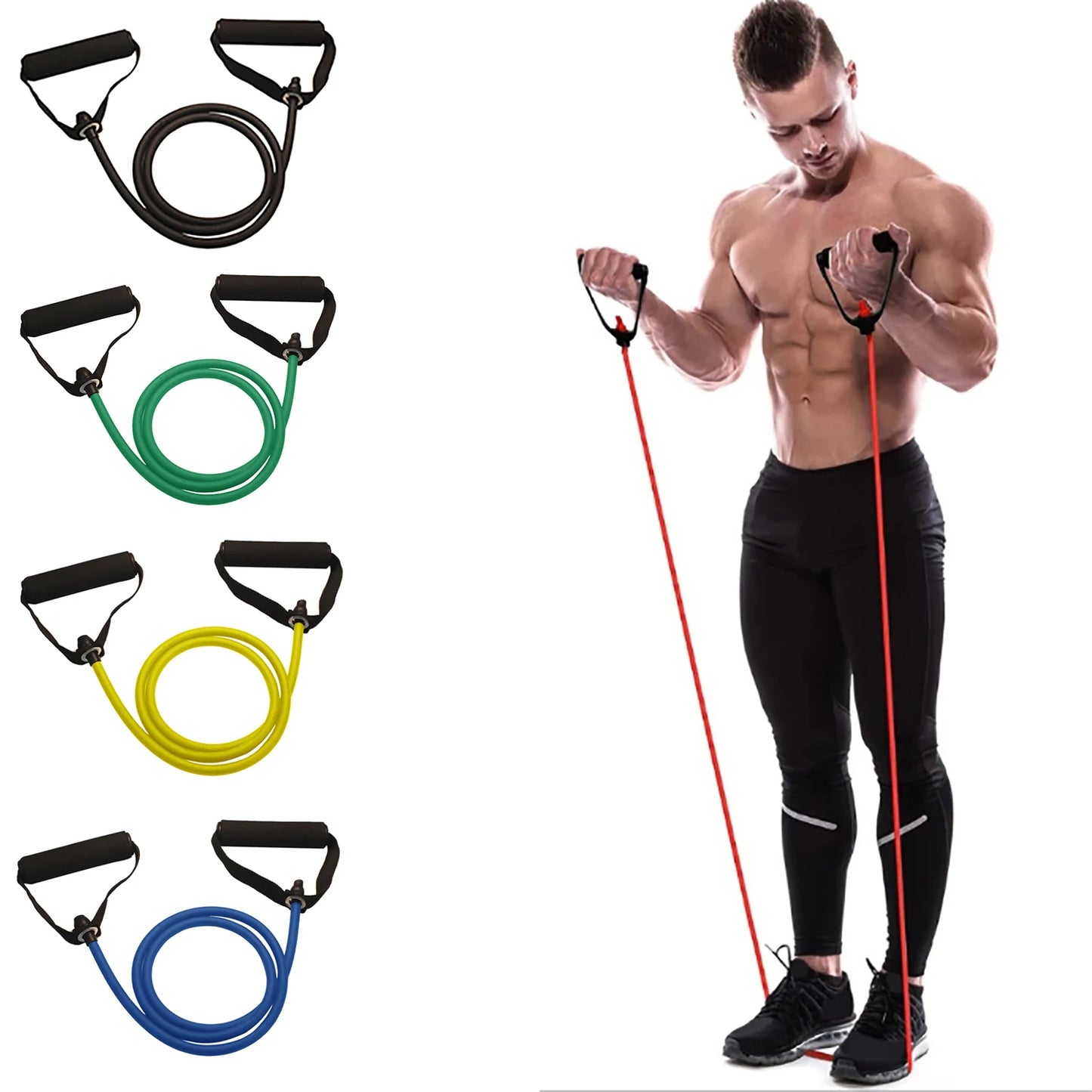 💪 Resistance Bands with Handles – Your Ultimate Home Gym! 🏋️♂️🏋️♀️