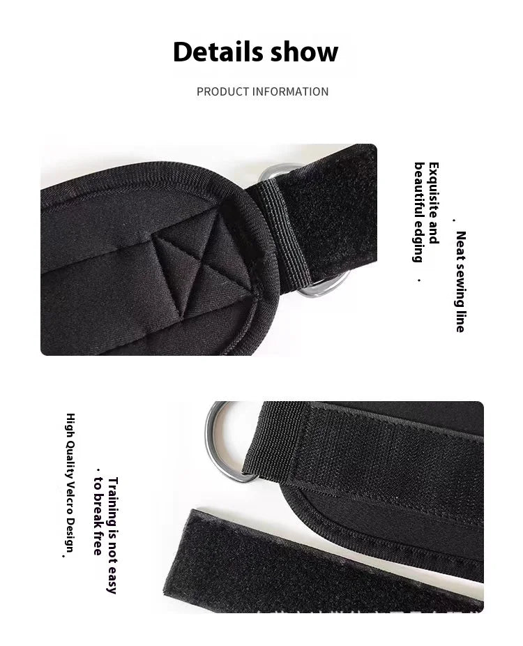 Fitness Ankle Straps – Adjustable D-Ring Support Cuffs for Leg Workouts & Pulley Systems!