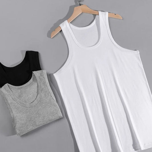 💪 Men's Solid Color Cotton Vest – Comfort and Style for Every Season! 🌟
